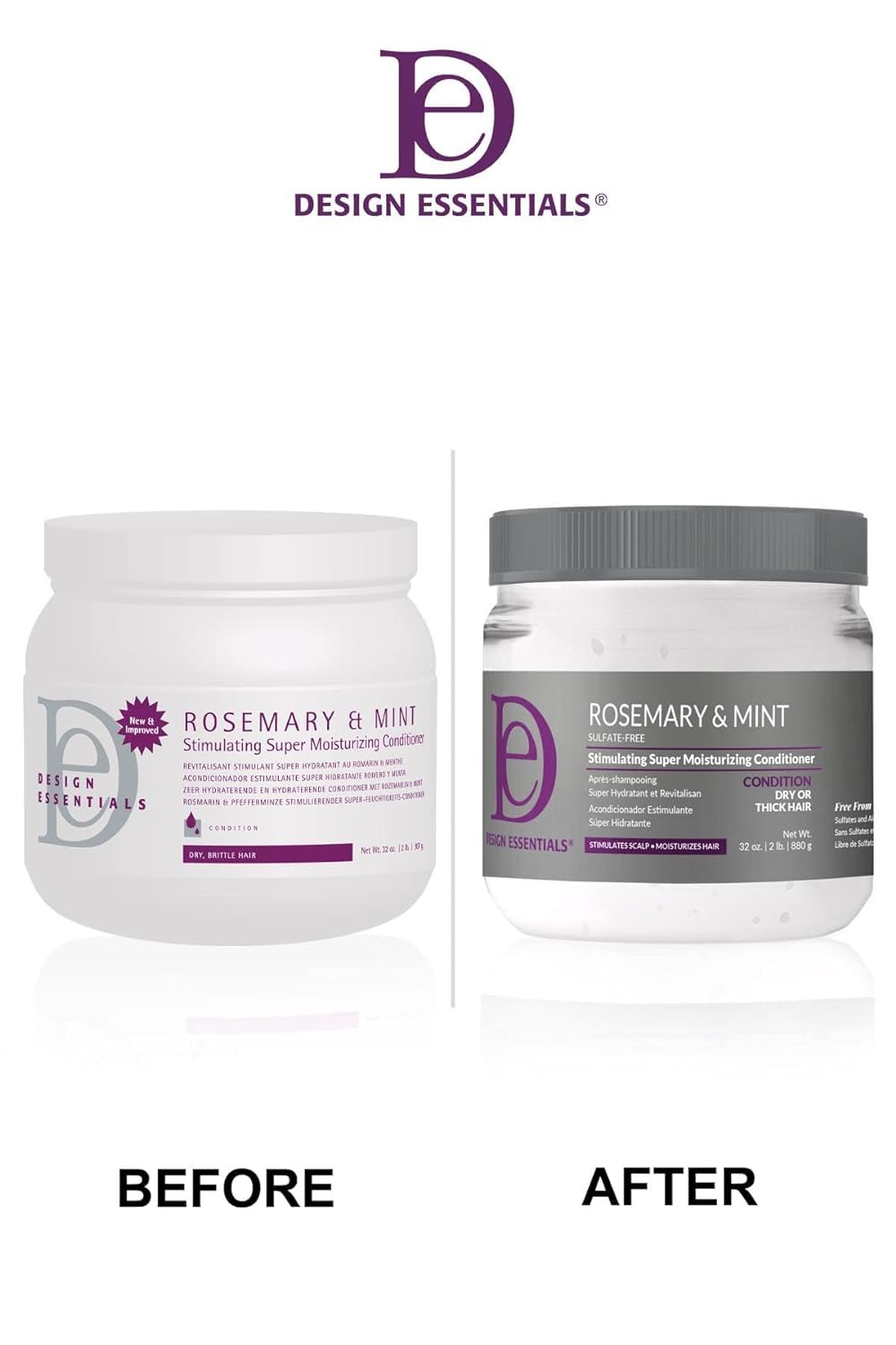 Design Essentials Rosemary & Mint Stimulating Super Moisturizing Conditioner for Dry, Thick, or Brittle Hair; Sulfate-Free, Stimulates Scalp Beauty & Personal Care Design Essentials