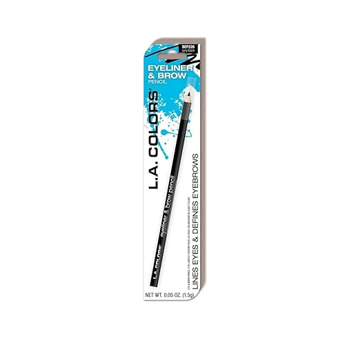 L.A. Colors 7" Eyeliner & Brow Pencil, Very Black, 0.05 Ounce Beauty & Personal Care L.A. COLORS