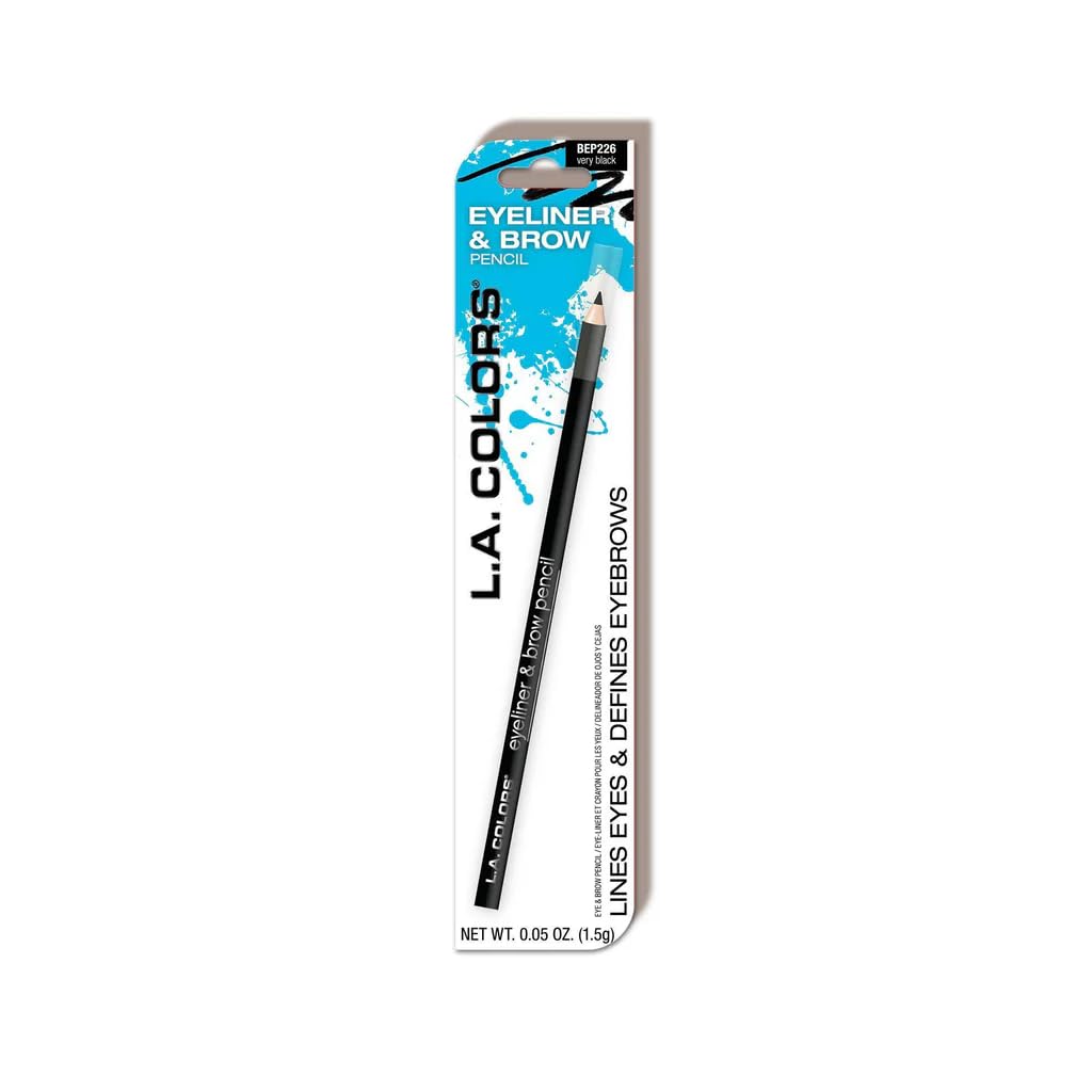 L.A. Colors 7" Eyeliner & Brow Pencil, Very Black, 0.05 Ounce Beauty & Personal Care L.A. COLORS