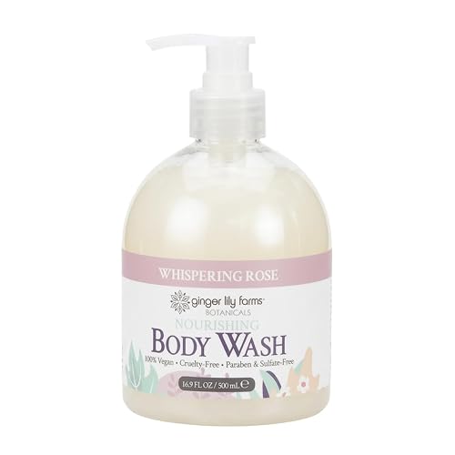 Ginger Lily Farms Botanicals Nourishing Body Wash, 100% Vegan & Cruelty-Free, Whispering Rose Scent, 16.9 Fl Oz Beauty & Personal Care Ginger Lily Farms