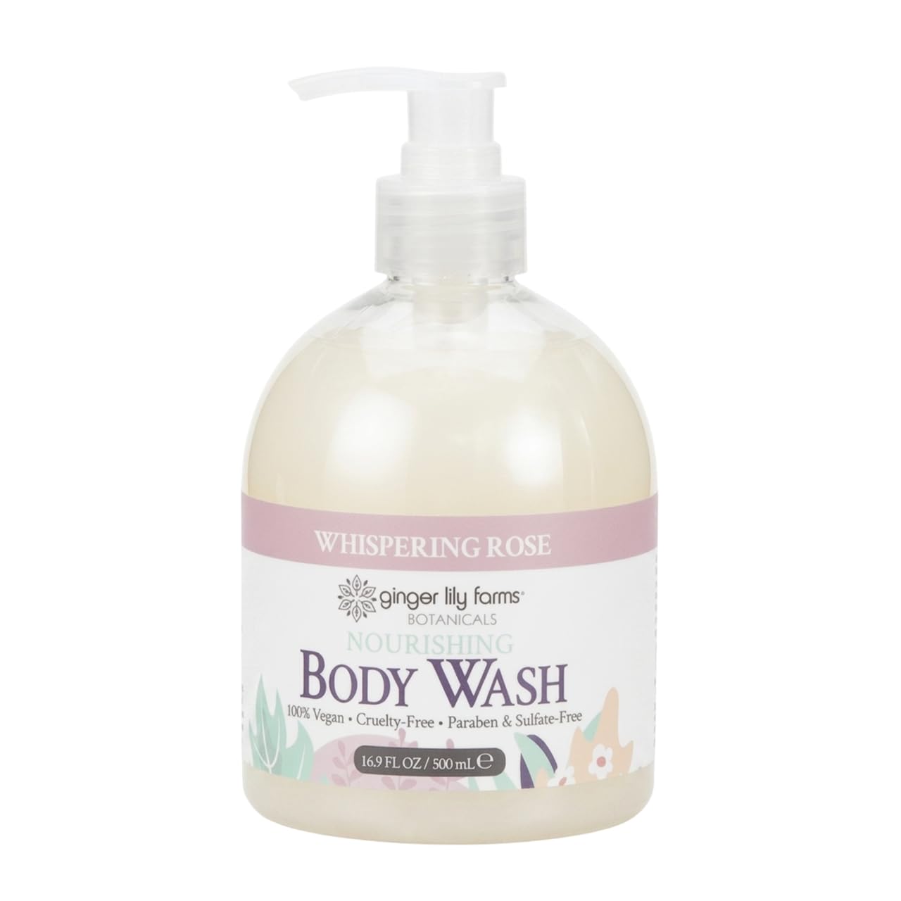 Ginger Lily Farms Botanicals Nourishing Body Wash, 100% Vegan & Cruelty-Free, Whispering Rose Scent, 16.9 Fl Oz Beauty & Personal Care Ginger Lily Farms