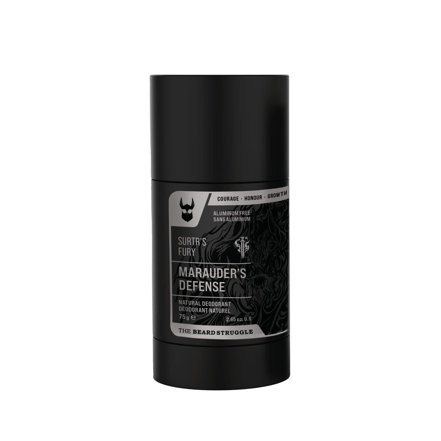 The Beard Struggle Marauder's Defense - Natural Charcoal Infused Deodorant Men, Aluminum Free - Platinum Collection, Surtr's Fury - 2.65 oz Beauty and Personal Care The Beard Struggle