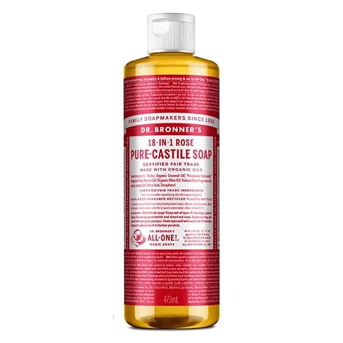 Dr Bronner's, Soap Castile Liquid Rose Made With Oils Fair Trade, 16 Fl Oz Beauty & Personal Care Dr. Bronner's