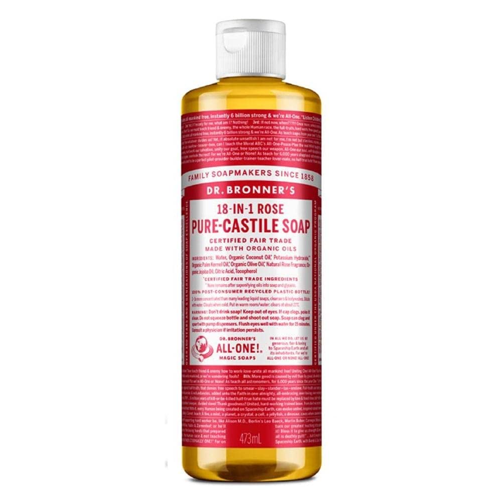 Dr Bronner's, Soap Castile Liquid Rose Made With Oils Fair Trade, 16 Fl Oz Beauty & Personal Care Dr. Bronner's