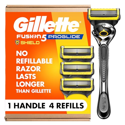 Gillette ProGlide Shield Men's Razor, 5-Blade Razor with Precision Trimmer, 1 Handle and 4 Refills Beauty and Personal Care Gillette Default Title