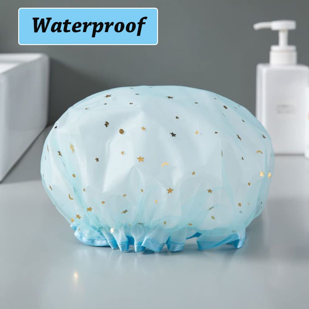 AKOAK 1 Pack Shower Cap, Durable Breathable Adult Shower Cap, Waterproof/Reusable Shower Hair Cap, Bathroom Accessories for Women and Girls Beauty and Personal Care AKOAK