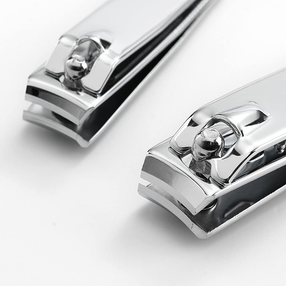 4 Pcs Professional Stainless Steel Toenail Clipper and Fingernails by QLL - Swing Out Nail Cleaner/File - Sharpest Stainless Steel Clipper - Wide Easy Beauty & Personal Care QLL