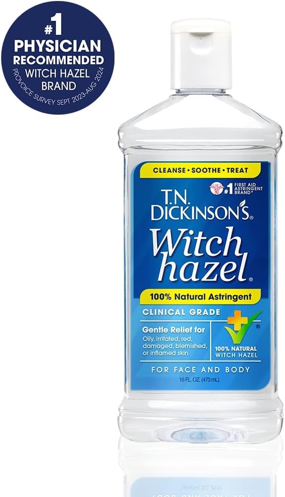 T.N. Dickinson’s Witch Hazel Astringent 8 oz – 100% Natural, Fragrance-Free | Clinical Grade Formula to Cleanse & Soothe Face & Body Skin Beauty & Personal Care T.N. Dickinson's