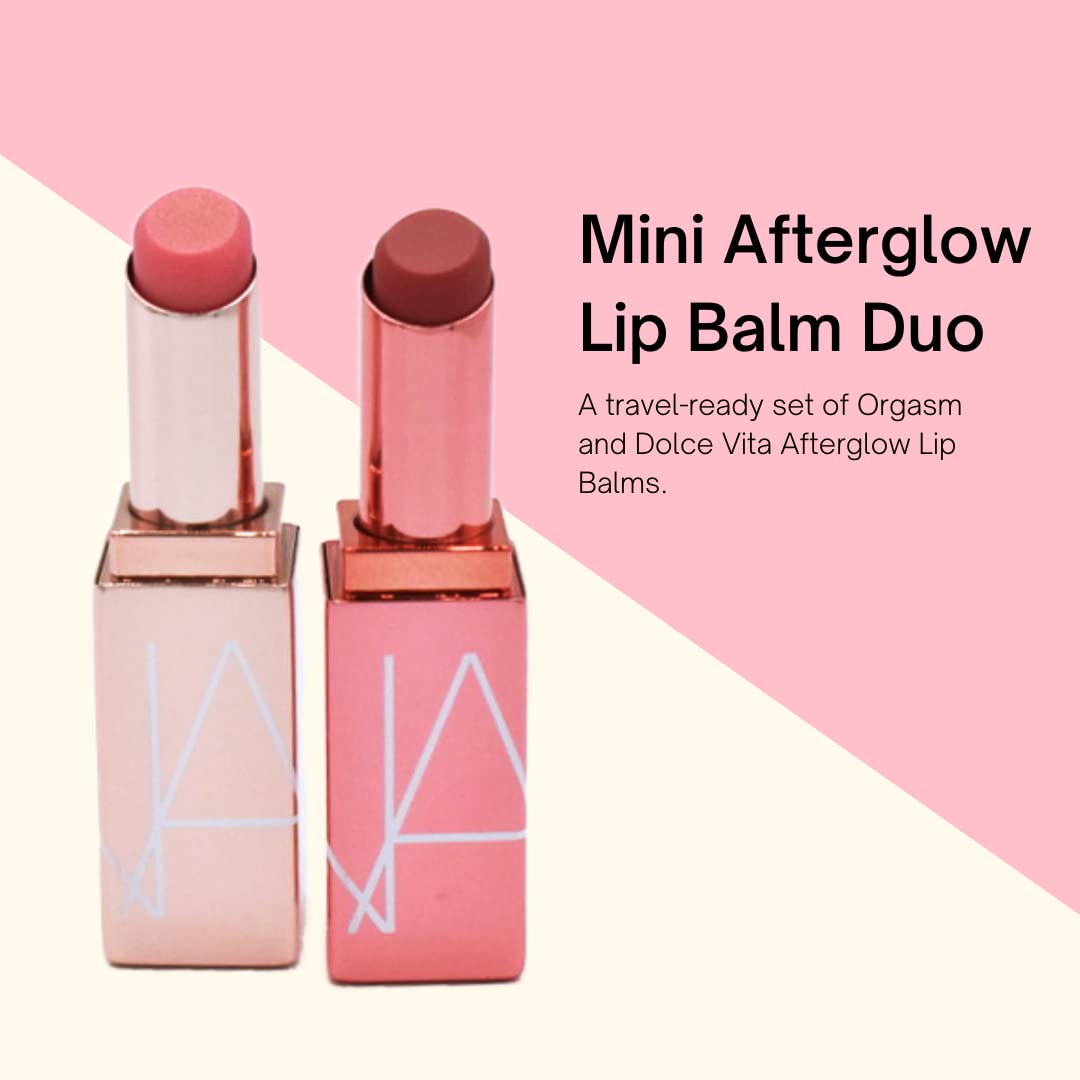 NARS Nars Mini Afterglow Lip Balm Duo Set - Orgasm & Dolce Vita Beauty & Personal Care NARS