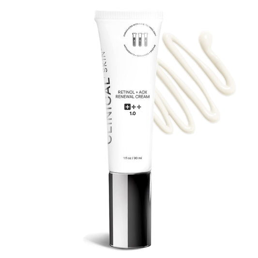 Clinical+ Skin Retinol and AOX Renewal Cream - Retinol Cream, Vitamin C, Vitamin E, Resveratrol and Green Tea (1oz)