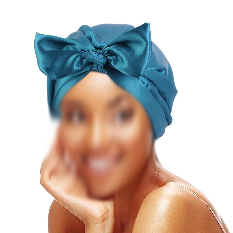 3UOOWWFA Silk Satin Salon Bonnet for Women Sleep Shower Cap Bath Towel Hair Dry Quick Elastic Bonnet Head Wrap Hat (F One Size) (B One Size) Beauty and Personal Care 3UOOWWFA