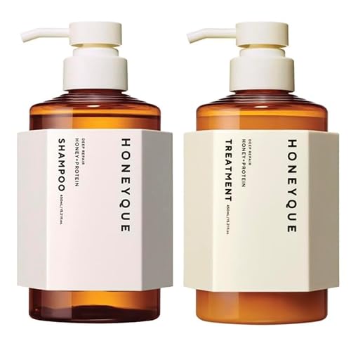Deep Repair Honey Collogen Moist Shampoo & Conditioner Set (450ml / 15.2 fl oz Each) By HONEYQUE | Japanese Salon-Quality Sulfate-Free, Frizz Control Beauty & Personal Care HONEYQUE