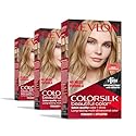 Revlon ColorSilk Permanent Hair Color, 100% Gray Coverage Dye Kit, Ammonia-Free, Keratin and Amino Acids, Blonde Shades, 73 Champagne Blonde (Pack Beauty & Personal Care REVLON