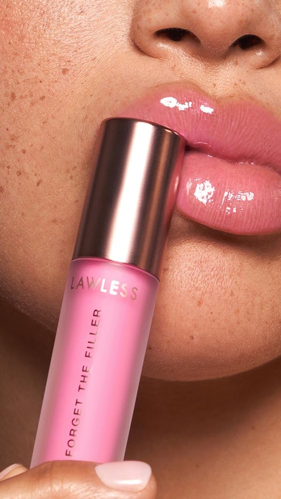 Lawless Forget the Filler Lip Plumping Line Smoothing Gloss - Daisy Pink - Premium Volumizing Lip Gloss with Natural Ingredients Designed to Plump, Beauty & Personal Care Lawless