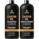 INFINA ESSENTIALS Castor Oil Shampoo and Conditioner Set | 16 fl oz Each | with Batana Oil | Strengthening, Thickening & Hydrating Formula | Supports Beauty & Personal Care INFINA ESSENTIALS