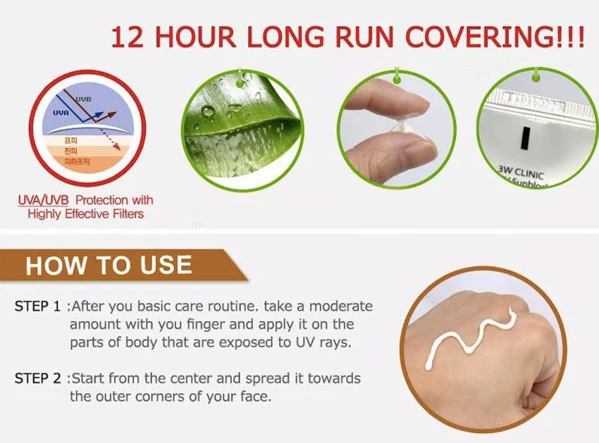 3W Clinic Intensive UV Sunblock Cream SPF50 PA+++ 70ml / 2.37 fl.oz(Pack of 2) Beauty & Personal Care 3W Clinic