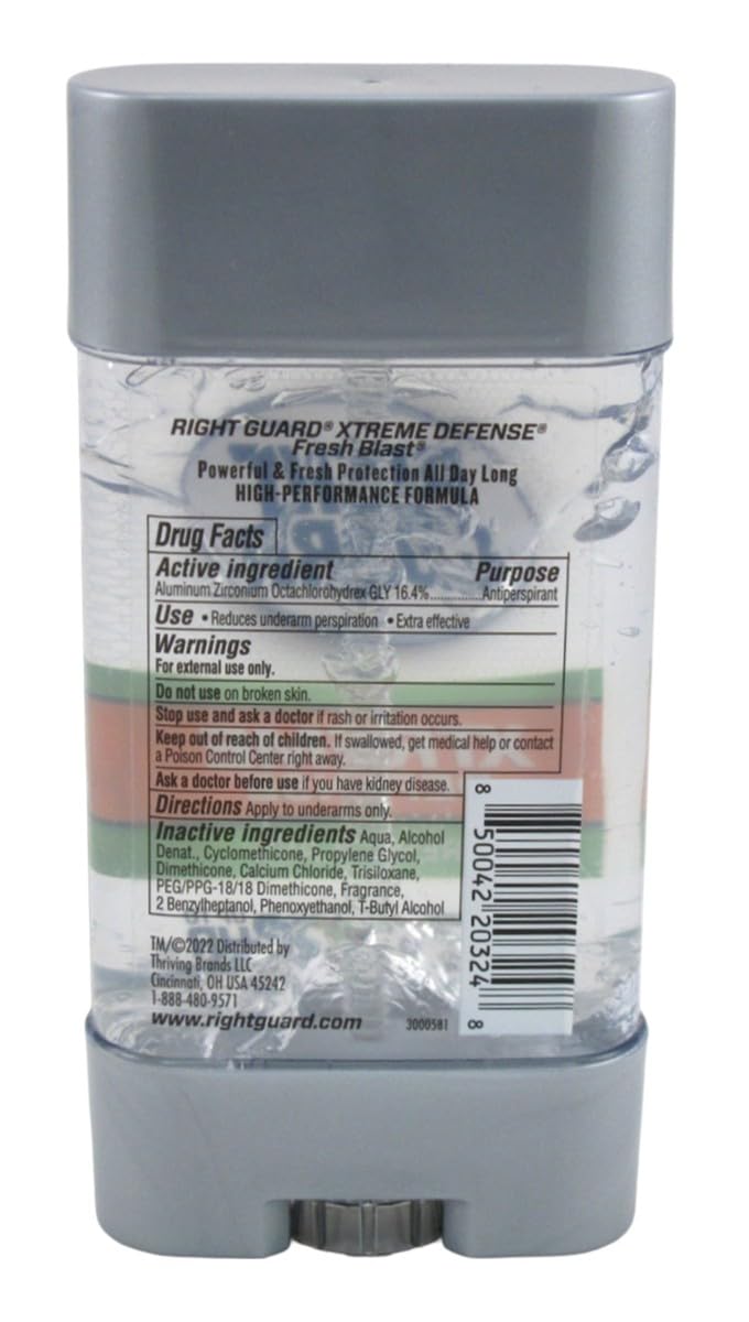 Right Guard Xtreme Defense Fresh Blast Gel 4 Ounce 72Hr (Pack of 2) Beauty and Personal Care Right Guard