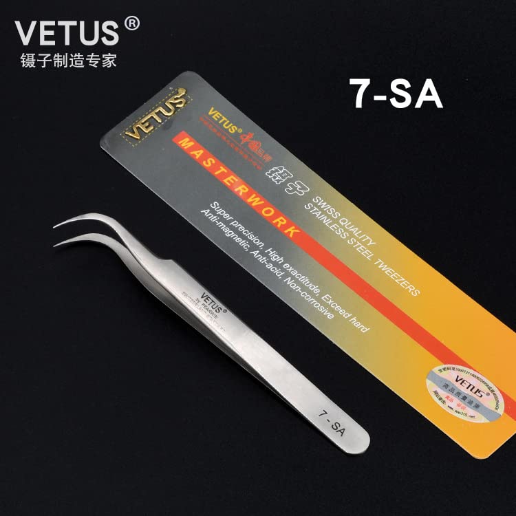 Vetus Tweezer Non-magnetic Stainless Steel Slant Tip 7-SA Beauty and Personal Care SZELES