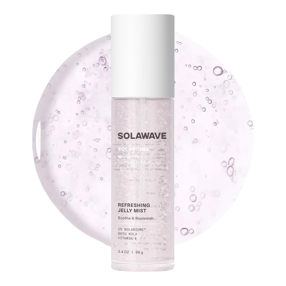 Solawave Refreshing Jelly Mist Toner with Gotu Kola, Prebiotics, Probiotics, Hydrating Pro Vitamin B5 for All Skin Types (3.4 OZ) Beauty & Personal Care Solawave