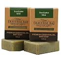 Traverse Bay Bath and Body Eucalyptus Mint Natural Cold Process Soap, Essential Oil Based, Cooling Eucalyptus and Peppermint, 2 Bars, 11+ oz Beauty & Personal Care Traverse Bay Bath and Body