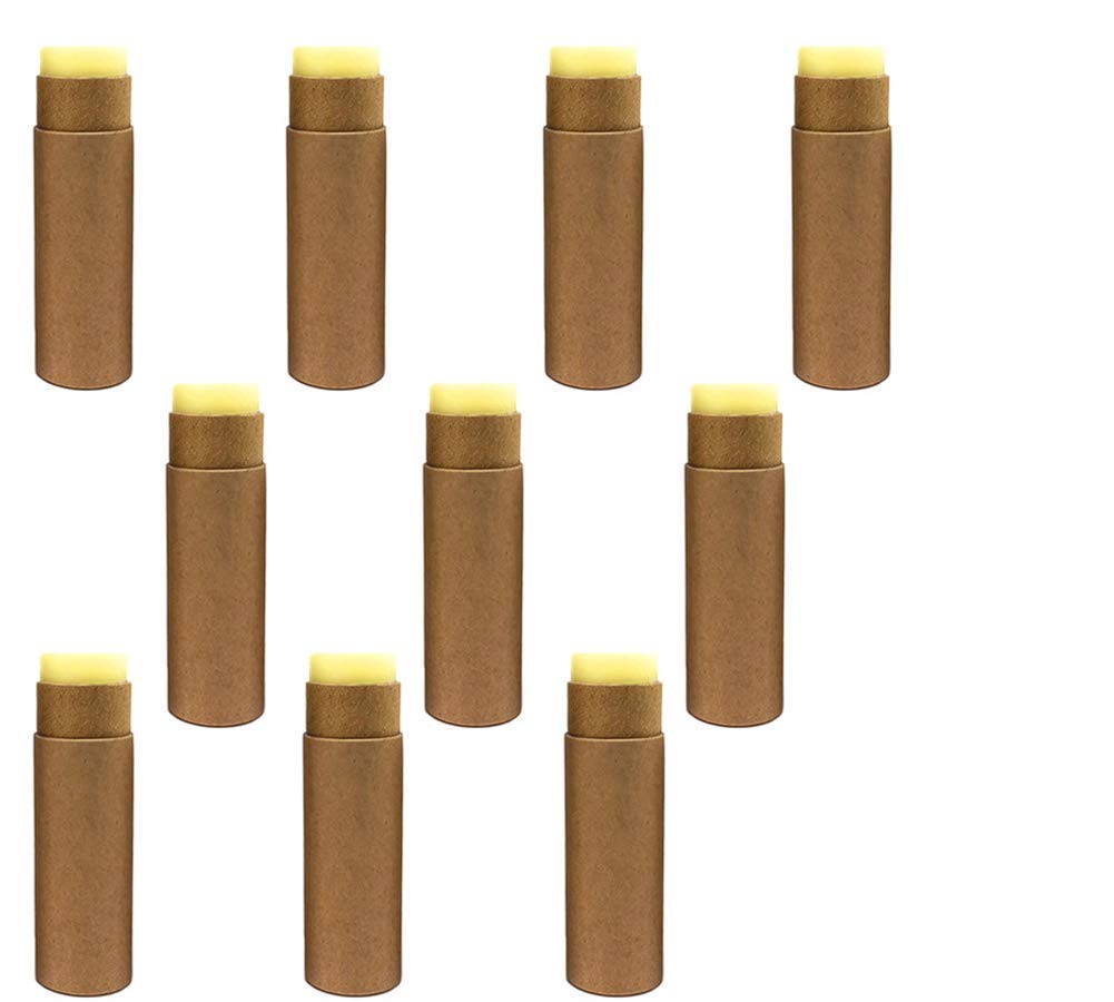 Healthcom 10 Pcs 1oz Cardboard Lip Balm Tubes Kraft Paper Lipstick Tube Empty Lip Gloss Containers Refillable Chapstick Container Round Paper Solid Beauty and Personal Care Healthcom