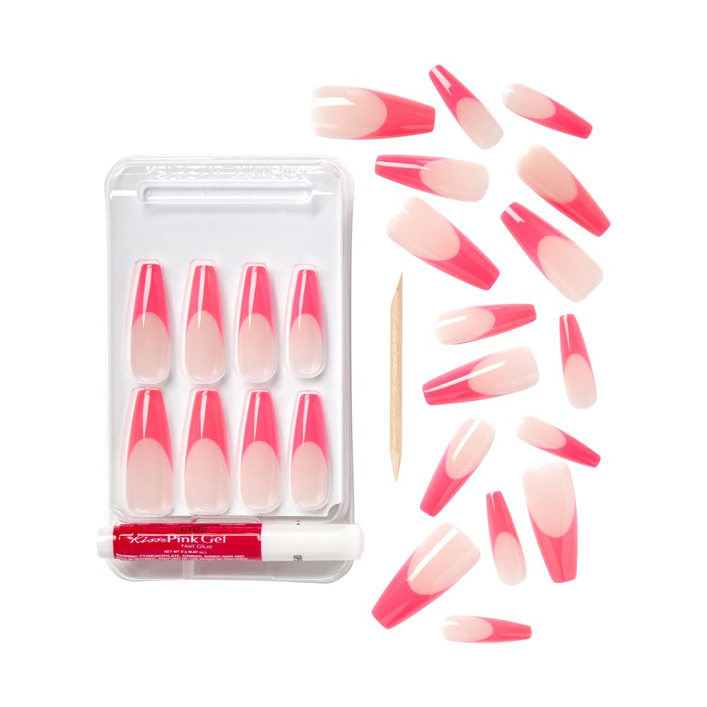 Gold Finger X-Long Full Cover Nails Press On Nails Limited Edition (Kind a Classy) Coffin Shape Extra Long Mini Glue Included Long Lasting Beauty & Personal Care Goldfinger