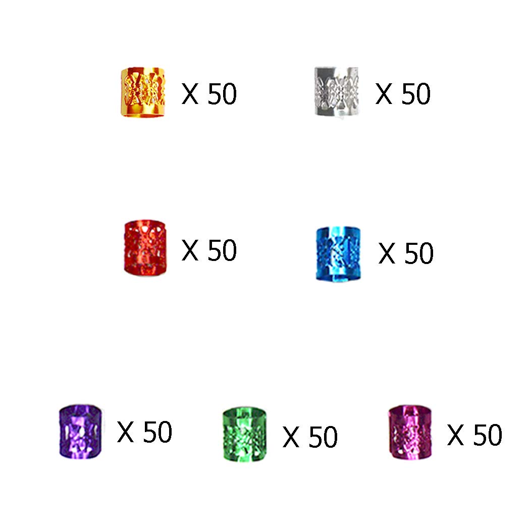 350PCS Hair Jewelry for Women Braids, DreadLock Beads Hair Decorations Aluminum Rings Clips Adjustable Metal Cuffs Braiding Hair Accessory By liliyab Beauty & Personal Care Liliyab