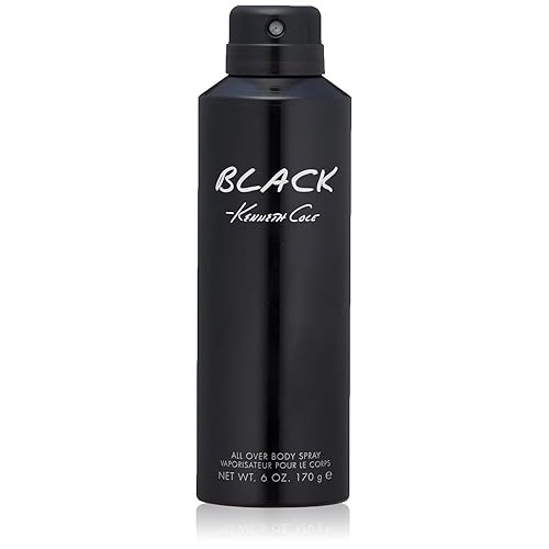 Kenneth Cole Black All Over Body Spray for Men, Aromatic Woody Fragrance, Notes of Watermint, Mandarin, Cedar, and Musk, Long-Lasting Cologne, 6.0 Fl. Beauty & Personal Care Kenneth Cole