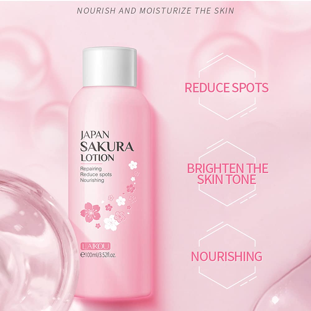BEUKING Sakura Face Lotion Moisturizing Essence for Shrink Pores Skin Daily Care, Toner Lotion Hydrating Repair Face Cream Vitamin C Serum Improve Beauty & Personal Care BEUKING