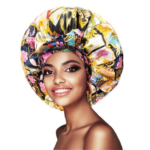TouchUps Premium 100% Satin Hair Bonnet Sleeping Silky Soft Adjustable Styling Wrap Bonnet All Types Maintain Natural Health Beauty and Personal Care TouchUps