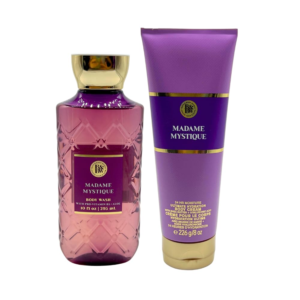Bath & Body Works MADAME MYSTIQUE Ultimate Hydration Body Cream & Body Wash 2-piece Gift Set with a Red Bow for Holidays - Full Size Beauty and Personal Care Bath & Body Works