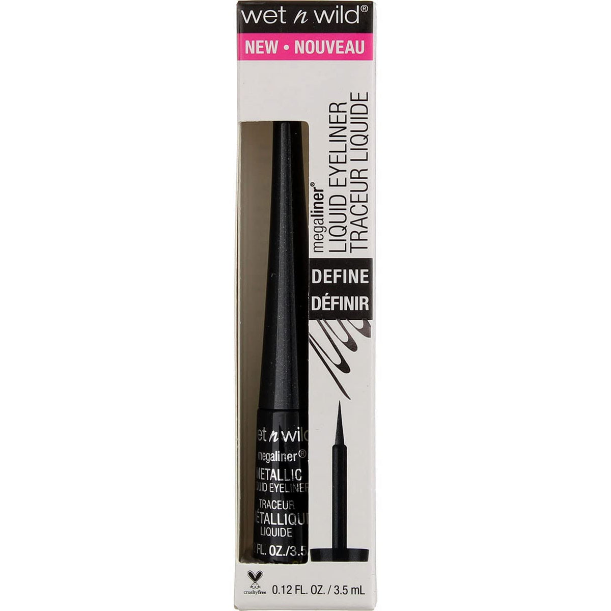 Wet N Wild MegaLiner Liquid Eyeliner Gun Metal (Pack of 4)4