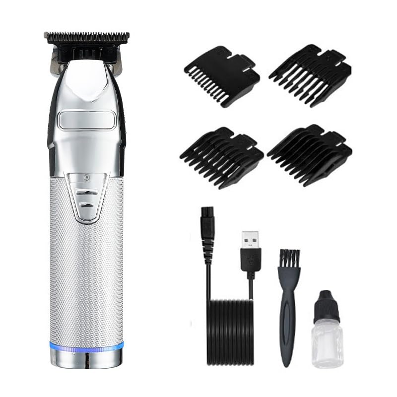 GLESVOWIO Pro Hair Clipper Electric Professional Trimmer for Men Cordless Rechargeable Shaver Barber Cutting Machine T Styling(Silver) Beauty and Personal Care GLESVOWIO