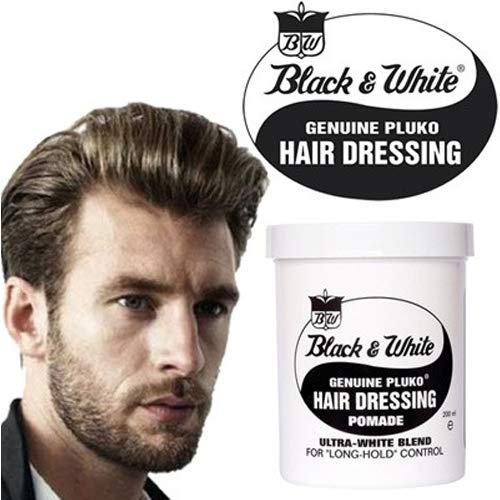Black & White Genuine Pluko Hair Dressing Pomade Ultra White Blend 200Ml Beauty & Personal Care Black and White