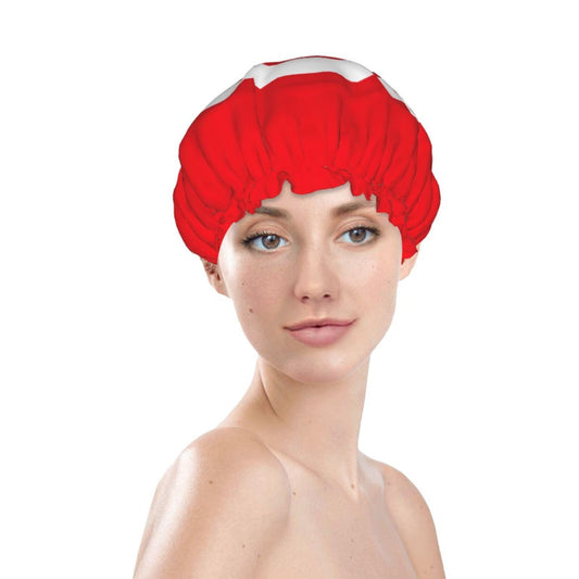 Tunisia Flag Prints Shower Cap Double Layer Lined Waterproof Bathing Shower Hat Beauty and Personal Care Hayyett