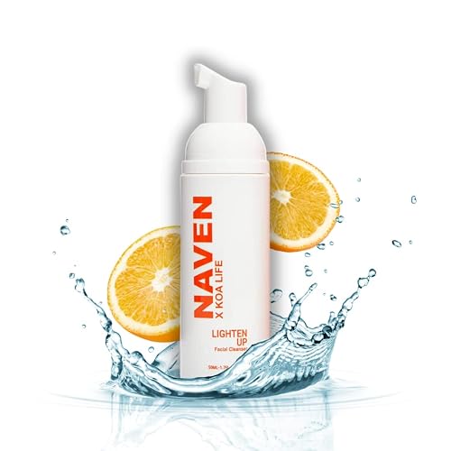 KOA LIFE X NAVEN Lighten Up - Anti-Blemish Facial Foam Cleanser, Purifies Skin, Vitamin C, Organic, Natural Ingredients - 1.7 Fl Oz Beauty & Personal Care KOA LIFE