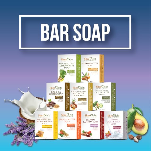 Shea Olein Naturally Essential Neem Herbal Soap With Peppermint Sage & Lemon Peel 6-Pack Beauty & Personal Care SheaOlein Naturally Essential
