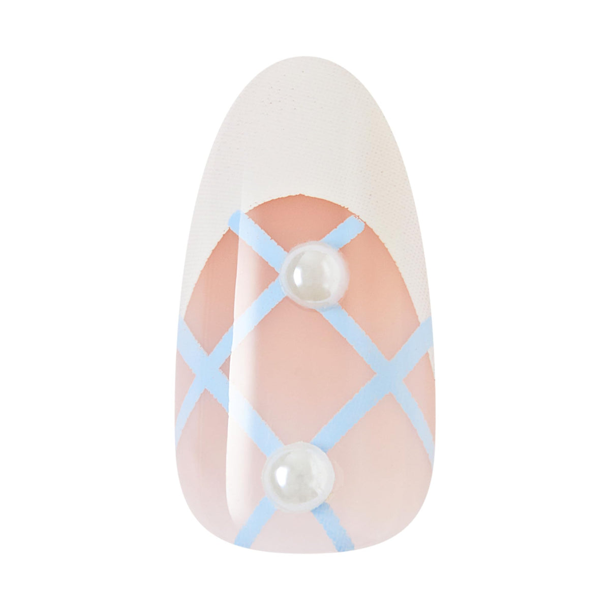 Kiss Impress No Glue Mani Press On Nails, Design, 'Aura', White, Medium Size, Almond Shape, Includes 30 Nails, Prep Pad, 1 Manicure Stick, 1 Mini File