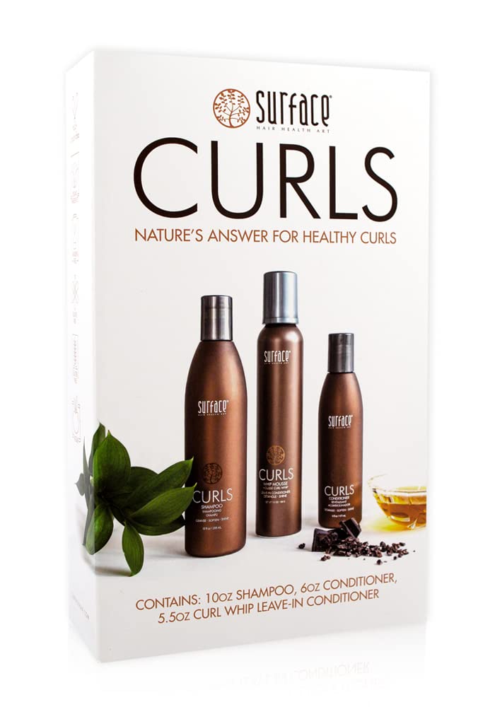 Surface Hair - Trio Box Set, Shampoo, Conditioner And Leave-In Conditioner - Defines, Adds Shine, and Provides Frizz Free Style Longevity Beauty & Personal Care SURFACE