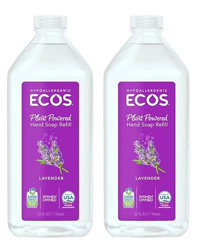 Earth Friendly Products - Rejuvenate Your Hands with Plant-Based Goodness: Lavender Hand Soap Refill (2 Pack - 32 oz Each) Beauty & Personal Care ECOS