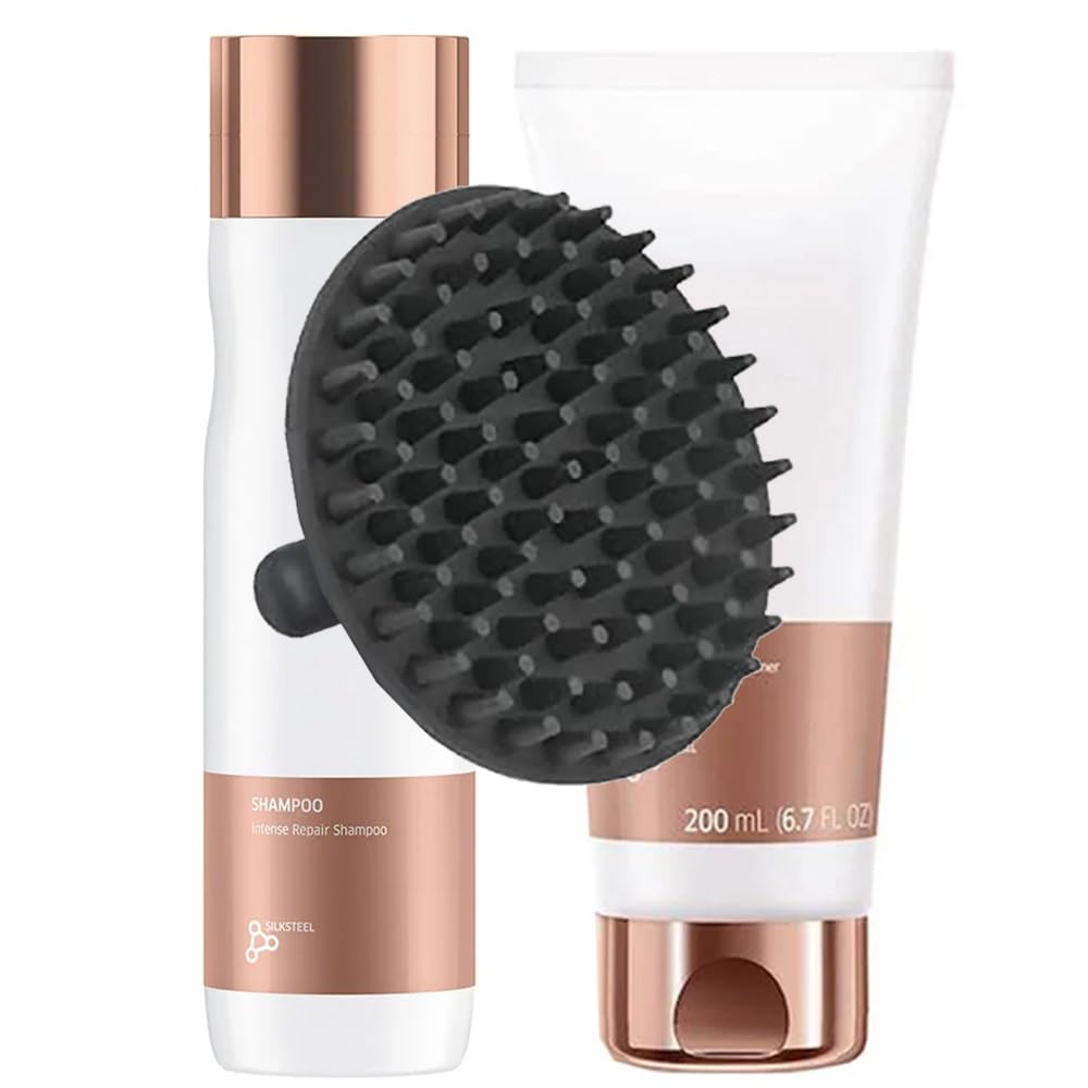 Fusion Intense Repair Shampoo & Conditioner Set + M Hair Designs Scalp Brush (Bundle) - Keratin-Infused, Damage Repair, Sulfate-Free Hair Care Beauty & Personal Care M Hair Designs