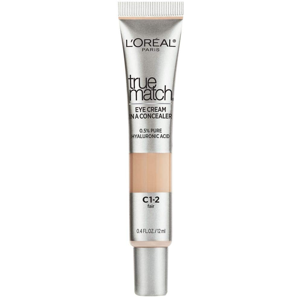 L'Oreal Paris True Match Eye Cream in a Concealer, 0.5% hyaluronic acid, Fair C1-2, 0.4 fl. oz. Beauty & Personal Care L'Oreal Paris