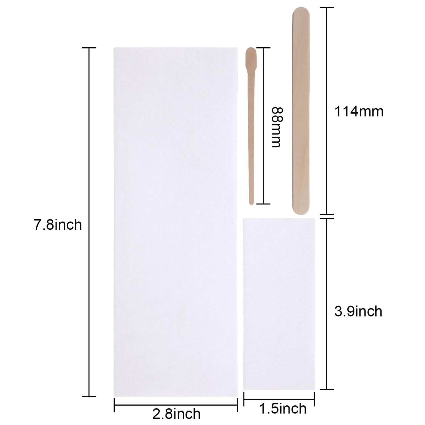 Yaomiao Wax Strips Kit, 250 Pieces Includes Waxing Strips and Smooth Wax Applicator Sticks for Women Men Body Skin Hair Removal (White) Beauty & Personal Care Yaomiao