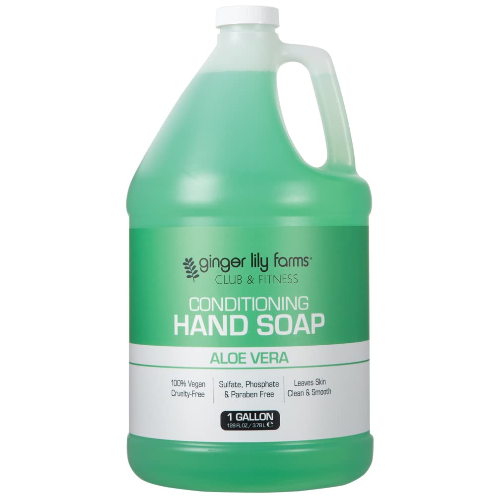 Ginger Lily Farms Club & Fitness Conditioning Liquid Hand Soap Refill, 100% Vegan & Cruelty-Free, Aloe Vera Scent, 1 Gallon (128 fl oz) Beauty & Personal Care Ginger Lily Farms