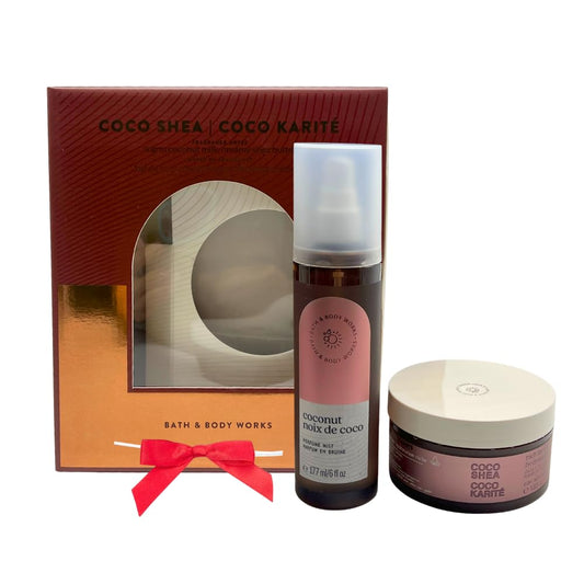 Bath & Body Works COCO SHEA COCO KARITÉ Fragrance Mist & Body Butter 2-piece Gift Set with a Red Bow for Holidays - Limited Edition Beauty and Personal Care Bath & Body Works