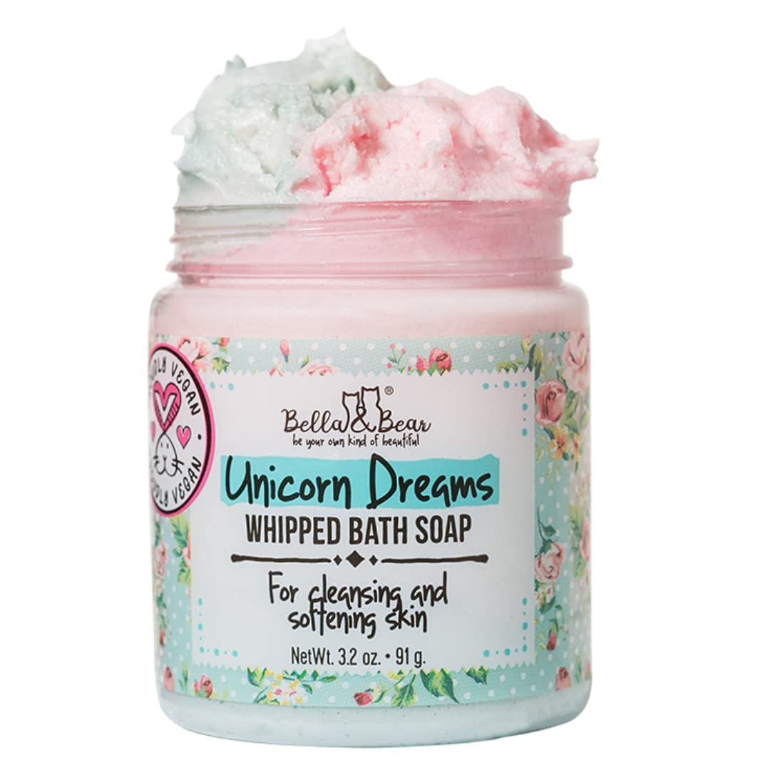 Bella & Bear Unicorn Dreams Whipped Bath Soap - Travel Size 3.2oz mango & pineapple with a hint of vanilla Beauty & Personal Care Bella and Bear