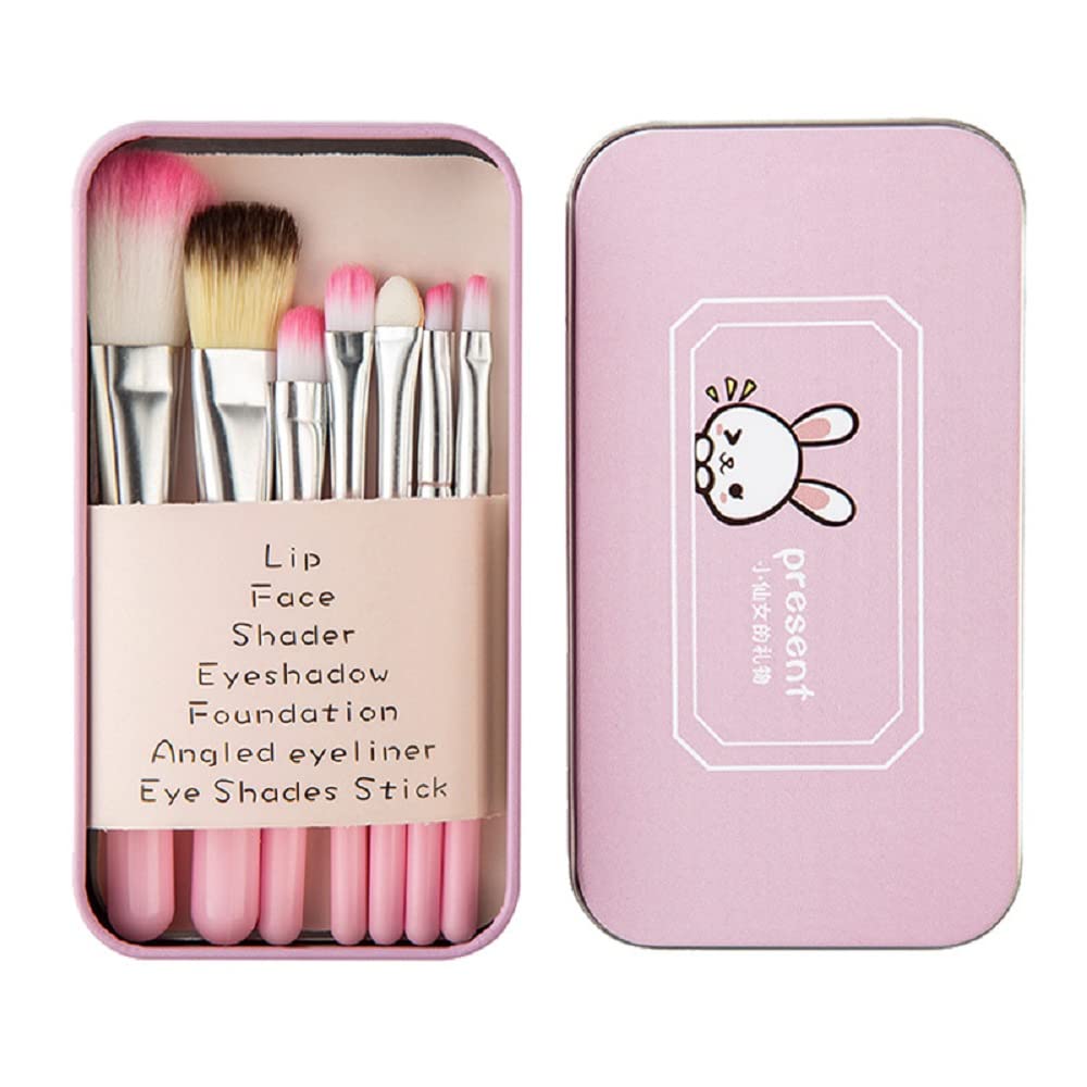 Pimoys Children Makeup Brushes, 7Pcs Makeup Brush Set Foundation Eyebrow Eyeliner Brush Cosmetic Concealer Brushes for Kids Girls, Women trave - Pink Beauty & Personal Care ZHIYE