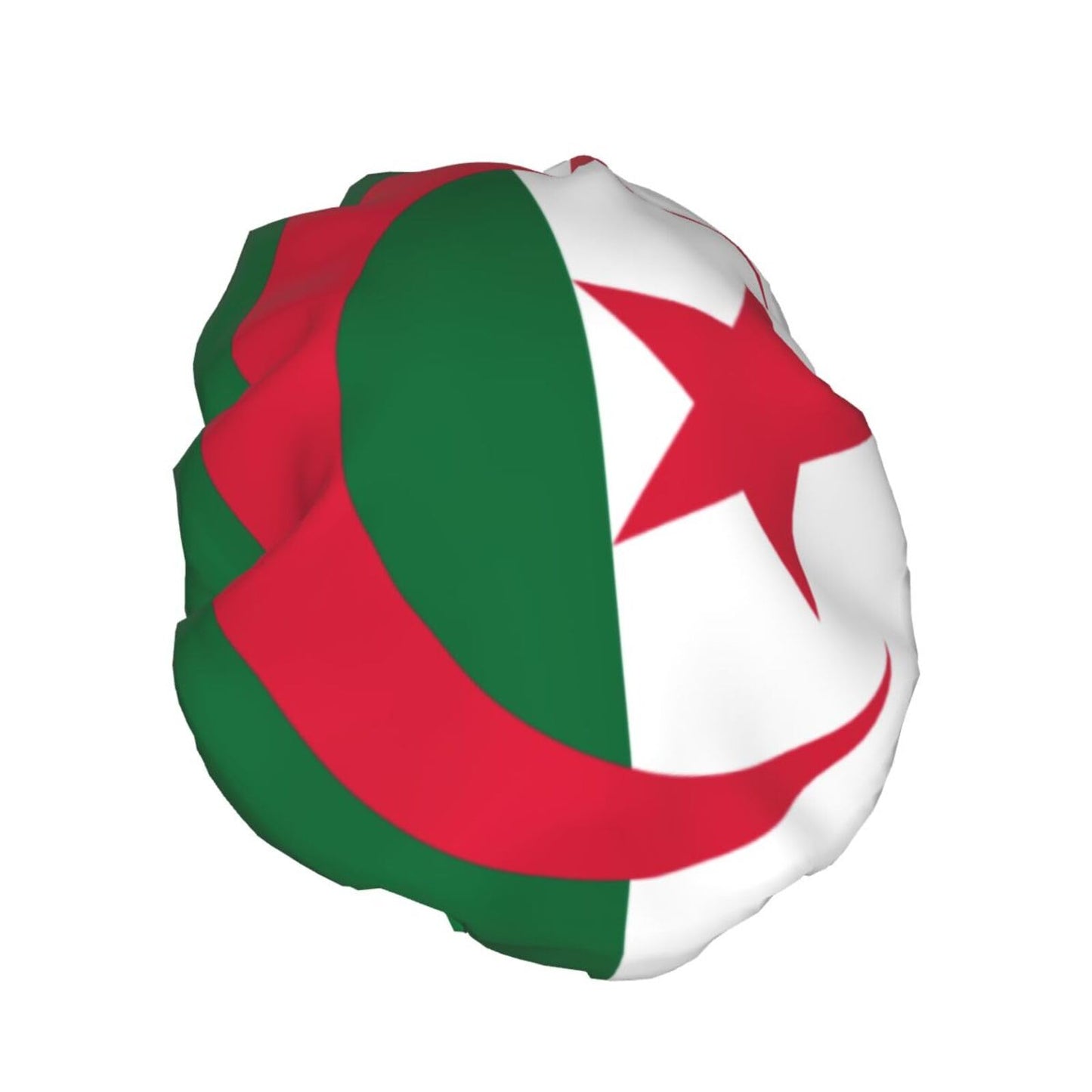 Algeria Flag Prints Shower Cap Double Layer Lined Waterproof Bathing Shower Hat Beauty and Personal Care Hayyett