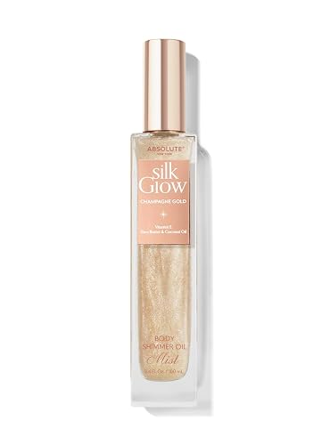 Absolute New York - Silk Glow Shimmer Mist Glow, Radiant, Shimmer Body & Face & Hair, Shea Butter, Coconut Oil, Vitamin E (SBGS03 Champagne Gold Mist Beauty & Personal Care Absolute New York
