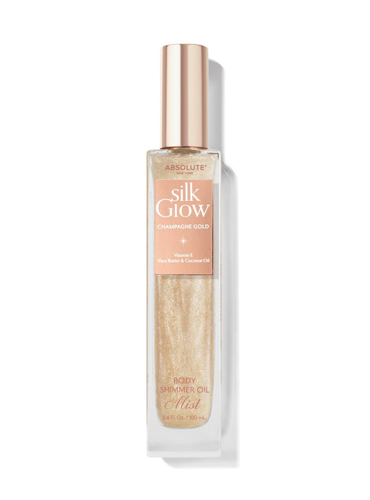 Absolute New York - Silk Glow Shimmer Mist Glow, Radiant, Shimmer Body & Face & Hair, Shea Butter, Coconut Oil, Vitamin E (SBGS03 Champagne Gold Mist Beauty & Personal Care Absolute New York